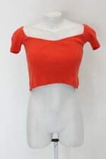 Blusa cropped de tricot manacá feminina coral