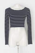 Blusa feminina bicolor listrada 