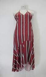 Vestido amaro feminino estampado com Barra Mullet e Peplum