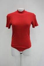 Body feminino vermelho listrado 