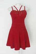 Vestido feminino vermelho com Bojo e Renda