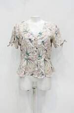 Camisa tema plus feminina floral com Peplum
