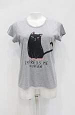 Blusa cast feminina cinza com Silk