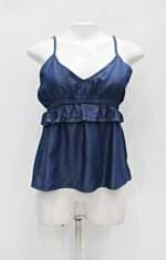 Blusa c&a feminina azul com Babado