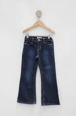Calça jeans Infantil osh kosh azul com bordado e cós com elástico