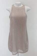 Vestido paetê fyi feminino bege com Forro