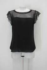 Blusa insfr feminina preta com Recortes