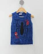 Regata Infantil azul com Silk do Homem Aranha