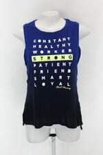 Regata bershka feminina azul com Barra Mullet e Silk