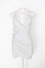 Vestido brilhante feminino prata