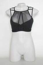 Top Esportivo feminino preto com Bojo