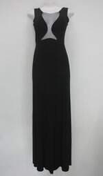 Vestido ecow feminino preto com Bojo e Transparência