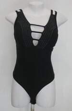 Body feminino preto com Hotfix