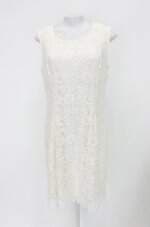 Vestido mazarin feminino off-white com Renda e Forro