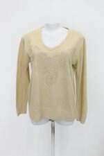 Blusa feminina dourada com Hotfix