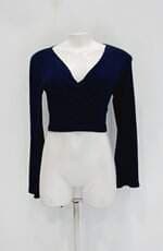 Blusa cropped feminino azul marinho
