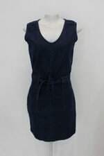 Vestido madame noir feminino azul com Faixa na Cintura