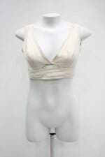 Top open feminina bege com Corte à laser