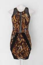 Vestido tropical fashion feminino estampado com Recortes