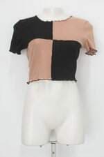 Blusa cropped feminina bicolor 