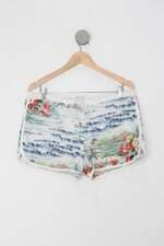 Shorts scene feminino estampado com Viés