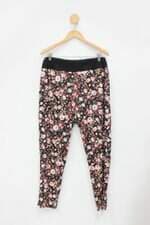 Calça de tecido feminina estampada com Cós com elástico