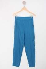 Calça de tecido feminina azul