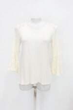 Blusa aquamar feminina bege com Renda