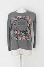 Blusa zara feminina cinza com Silk