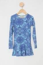 Vestido Infantil liquido azul estampado
