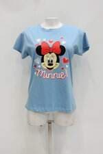 Camiseta feminina azul com Flocado