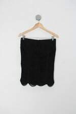 Saia lily jean feminina preta com Sobreposição de Tiras