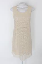 Vestido zara feminino bege com Recortes e Forro