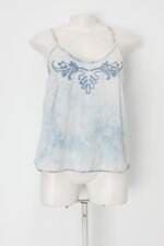 Regata jeans feminina azul com Bordado