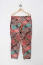 Calça de sarja feminina estampada