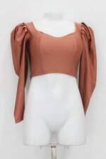 Blusa cropped feminina marrom com Bojo