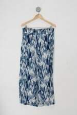 Calça de tecido aquamar feminina azul estampada