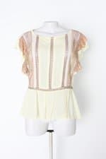 Blusa linda d'mais feminina amarela com Renda
