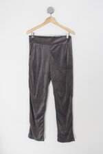 Calça de tecido feminina cinza com Cós com elástico