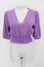 Blusa feminina roxa com Franzido