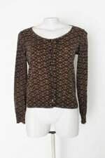 Blusa feminina marrom estampada 