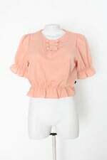 Blusa cropped liz moda feminina rosa
