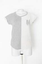 Blusa feminina bicolor com Recortes 