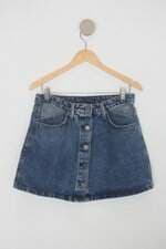 Saia Jeans renner feminina azul com Recortes