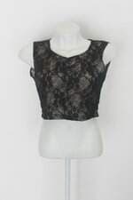 Regata cropped feminina preta com Forro