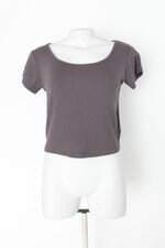 Blusa cropped dazy feminina cinza