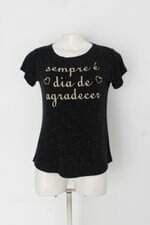Blusa valentina feminina preta com Bordado
