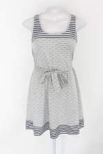 Vestido hering feminino cinza estampado com Faixa na Cintura