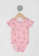 Body Infantil marisol play rosa estampado