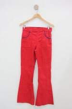 Calça de sarja rosa chá feminina vermelha